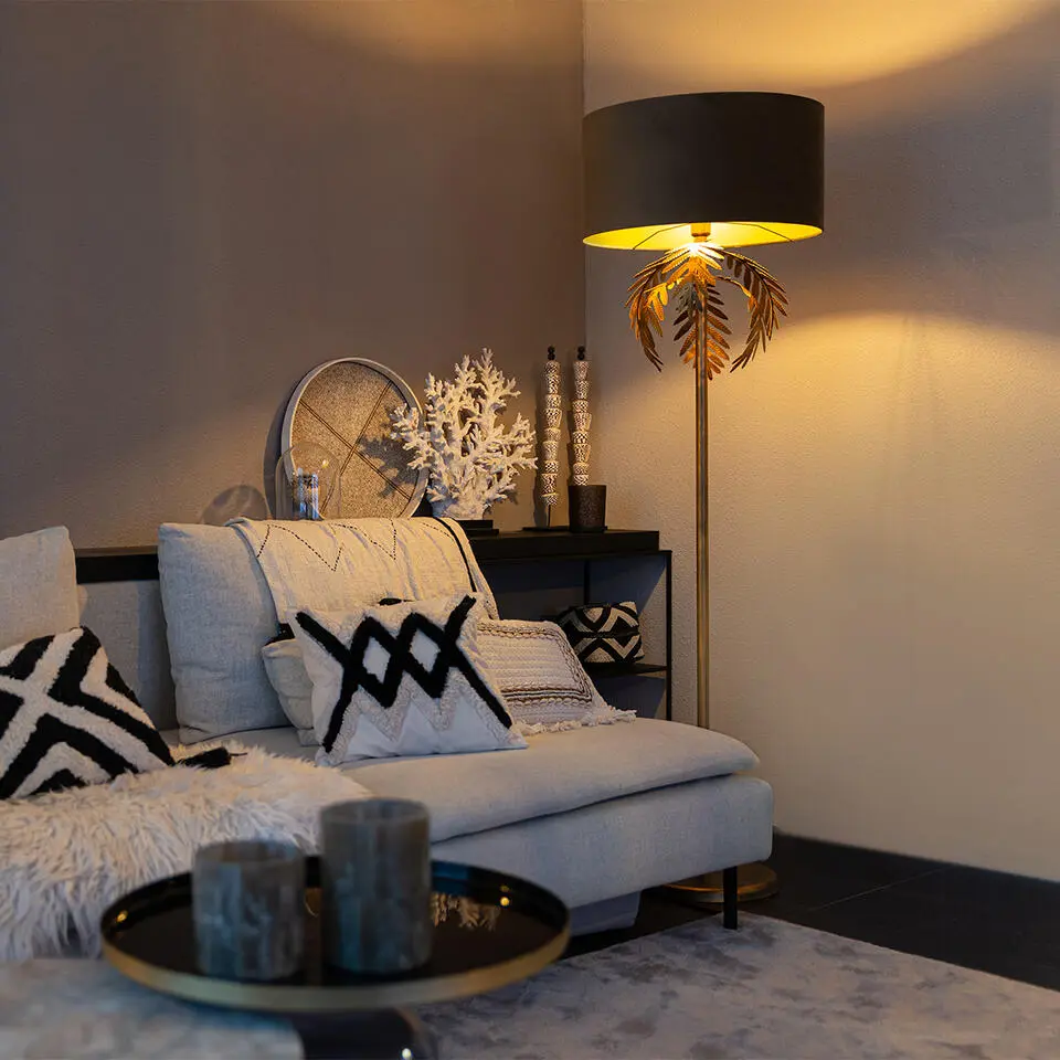 Qazqa vloerlampen botanica taupe e27