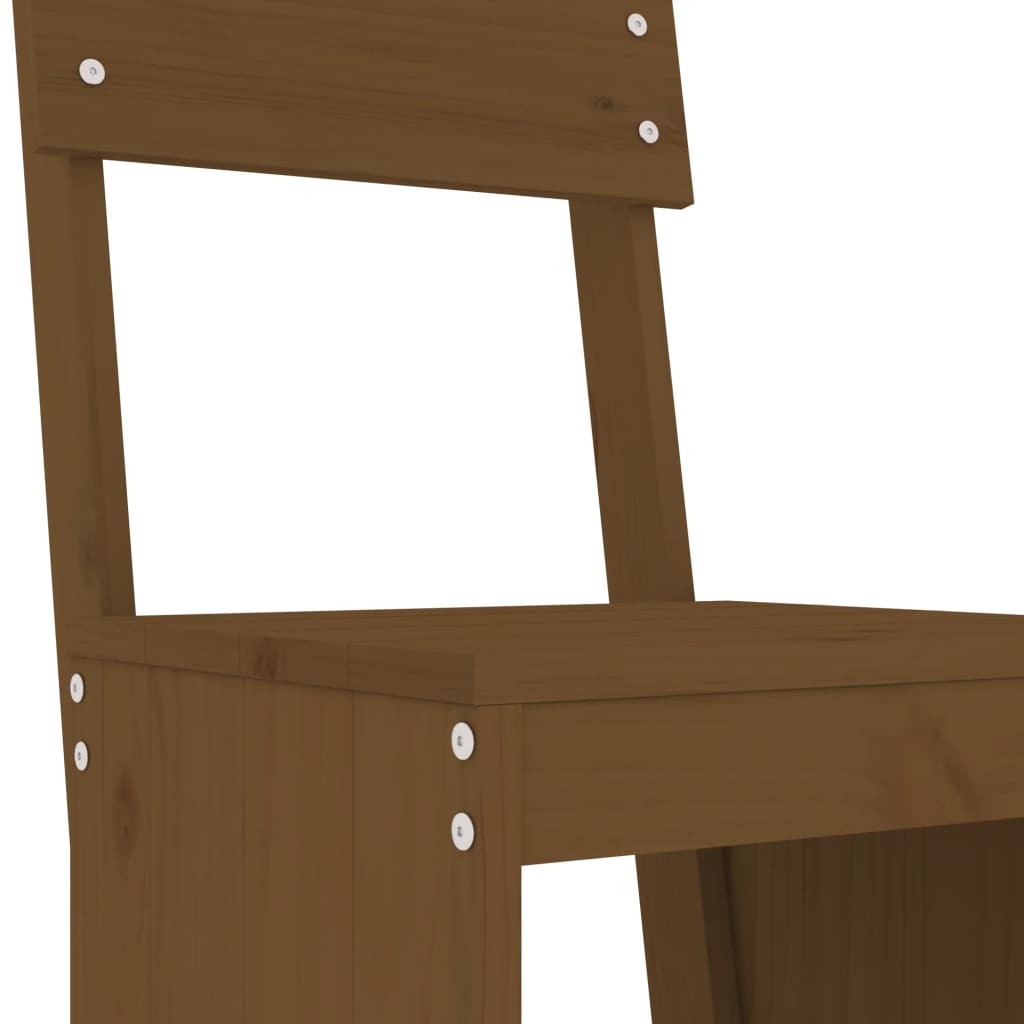 Ensemble de bar de jardin 9 pcs marron miel bois de pin massif