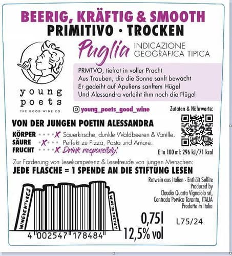 Young Poets Primitivo Puglia IGT trocken