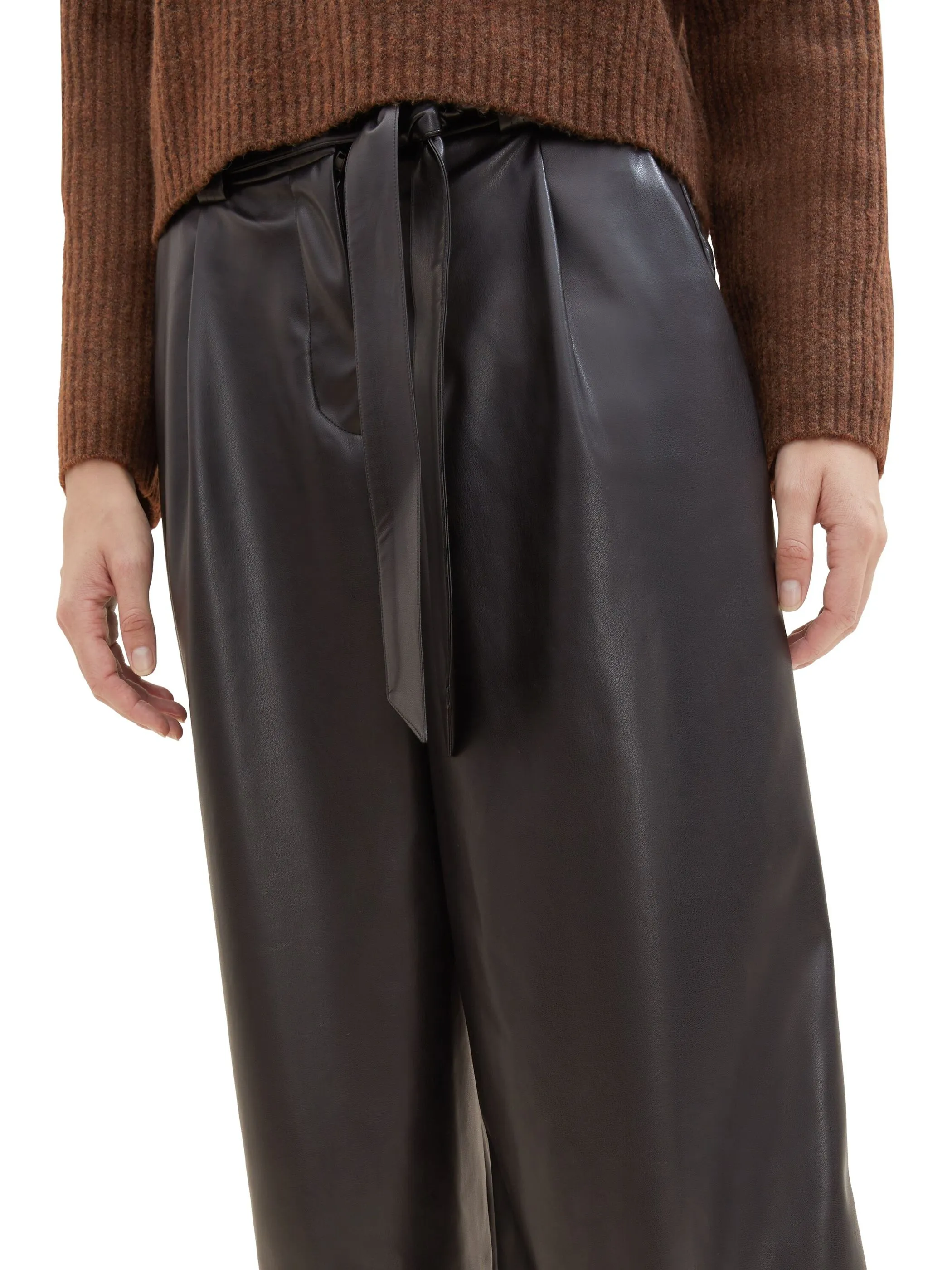 Damen Culotte Hose in Lederoptik