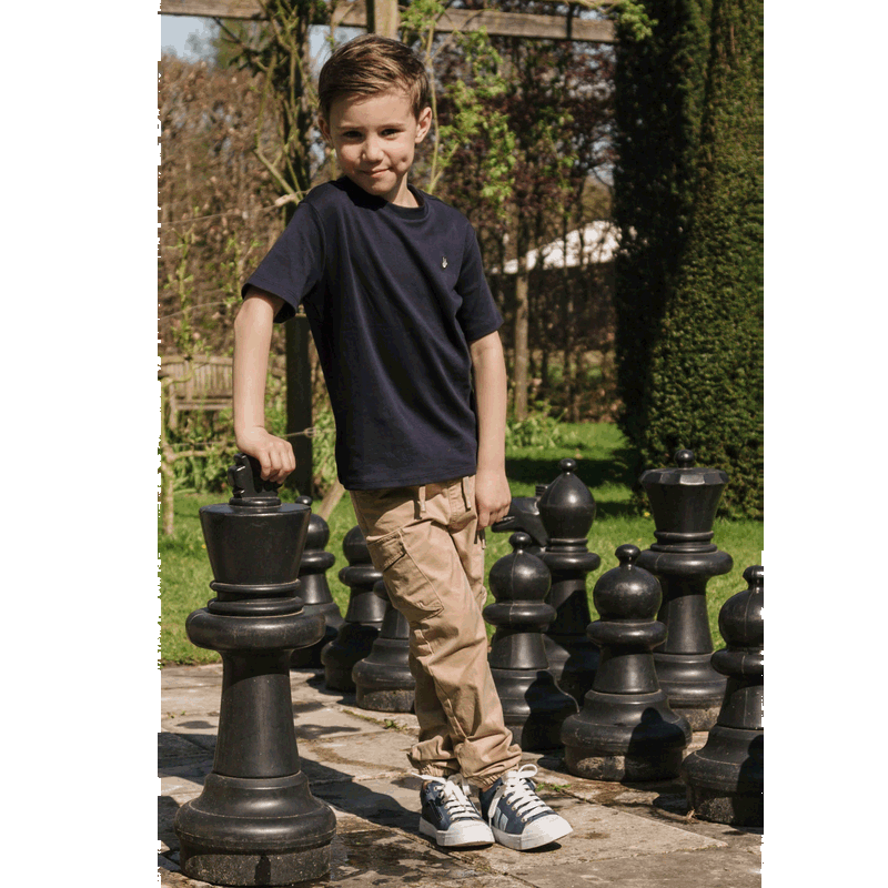 Shoesme donkerblauwe sneaker met stripings Microleer | Jongens schoenen
