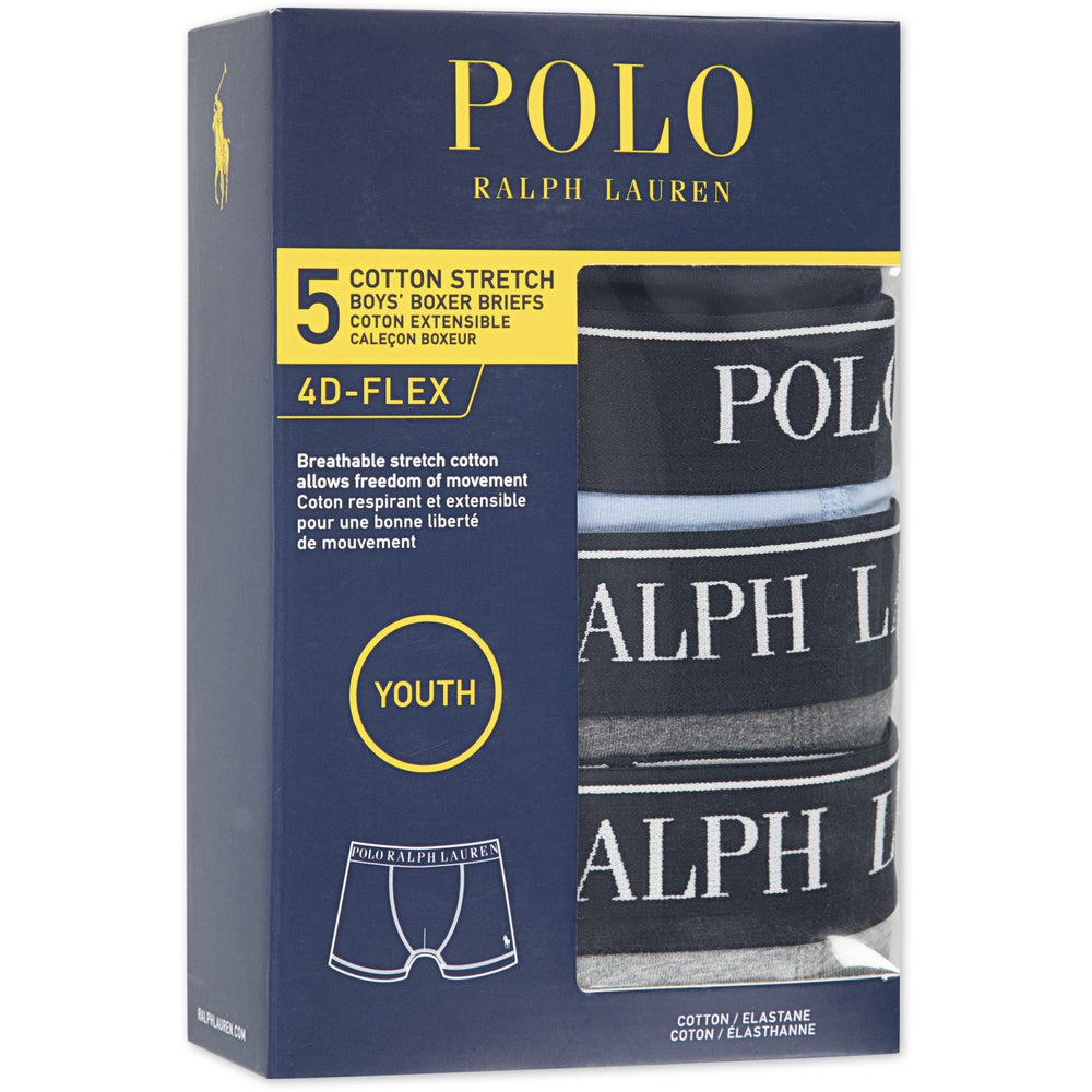 Køb Polo Ralph Lauren Office Blue Bomuld Stretch 5-Pack Boxer