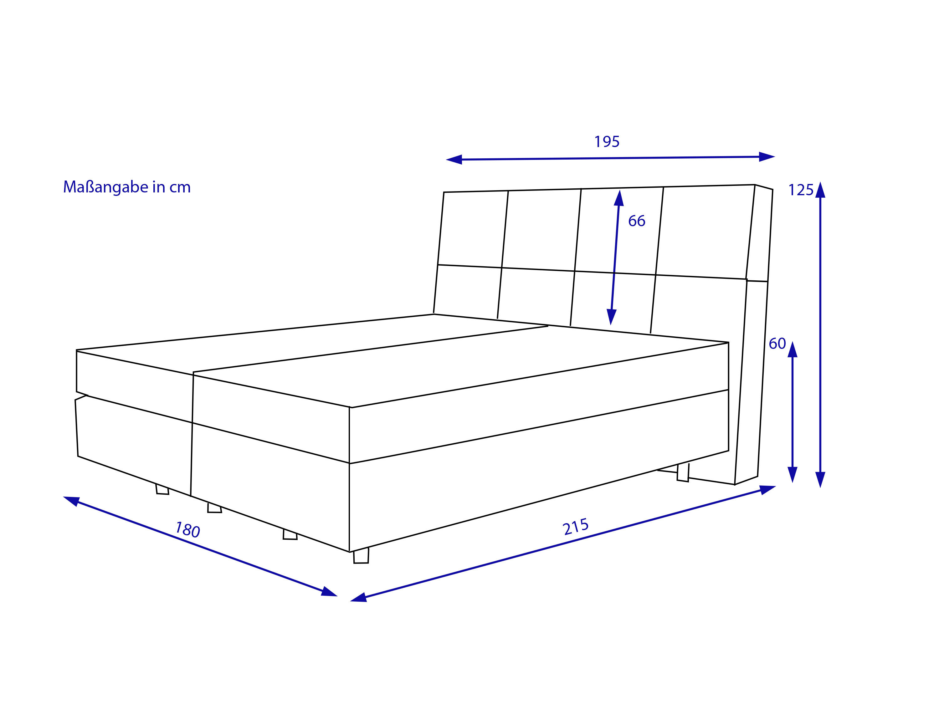 Boxspringbett MONDO DELUXE 160X200 H2\/H2 anthrazit