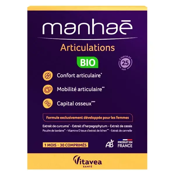 Manhaé Suporte Orgânico para Articulações - Conforto Articular - Cúrcuma - 30 Cápsulas