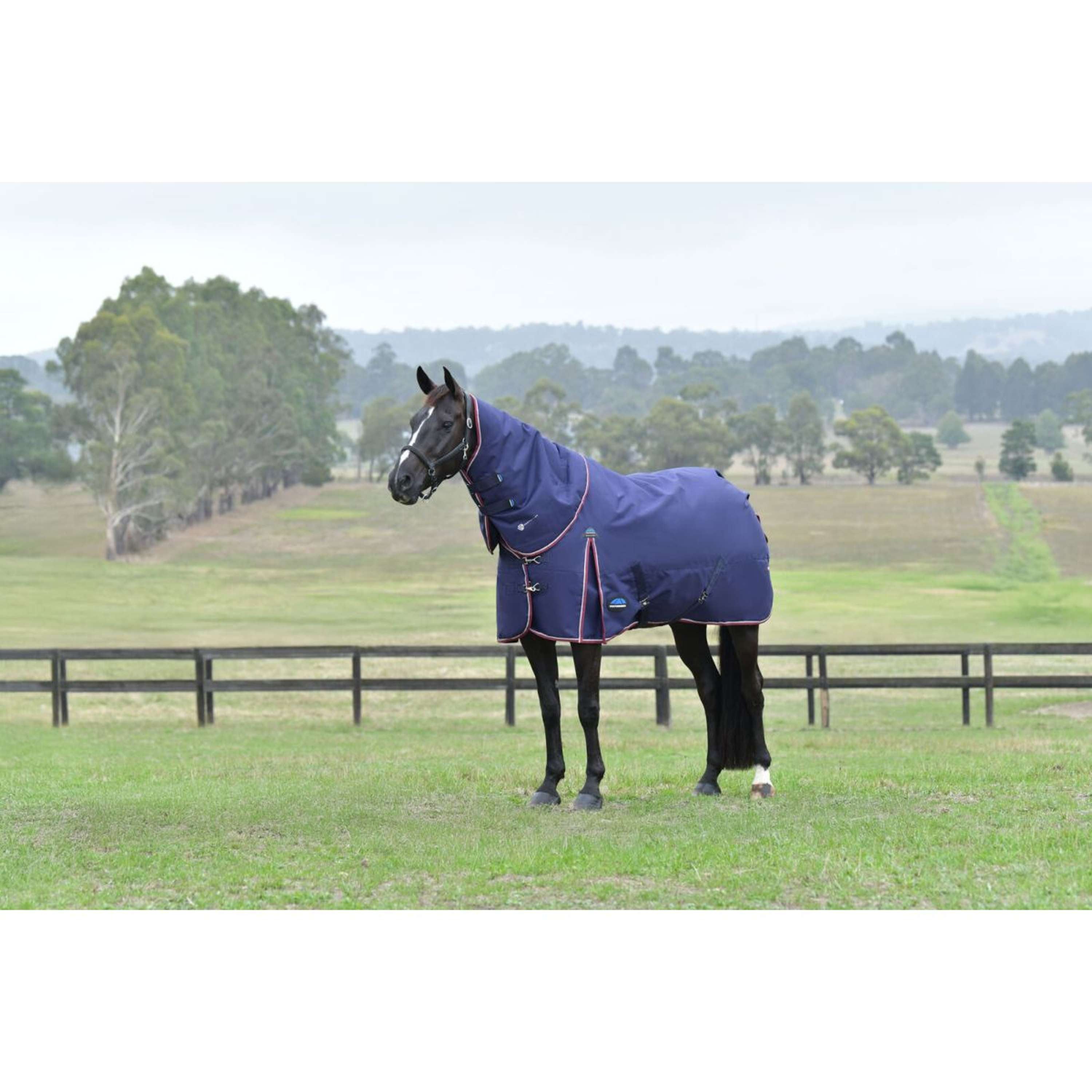 WeatherBeeta ComFiTec Essential Turnout Detach-A-Neck 220g Navy/Burgun