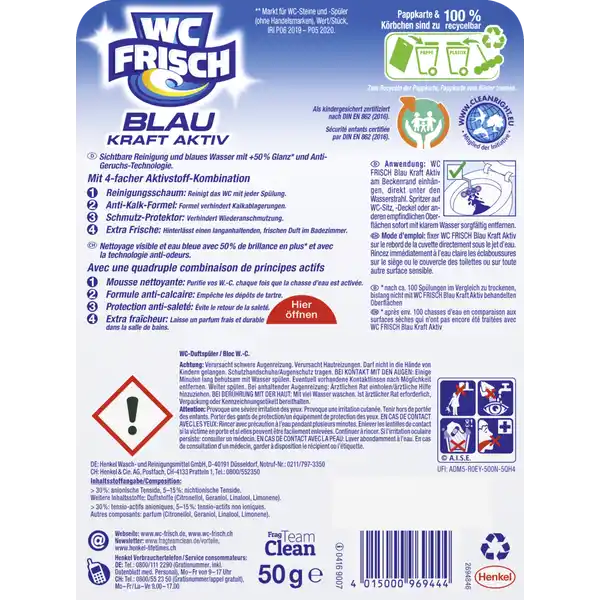 Blau Kraft-Aktiv Duftspüler Blütenfrische