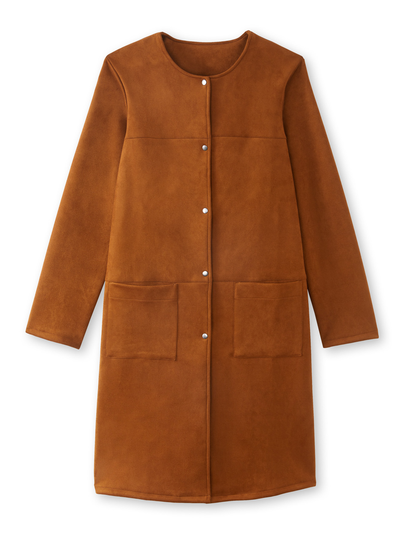 Veste droite longue en suédine