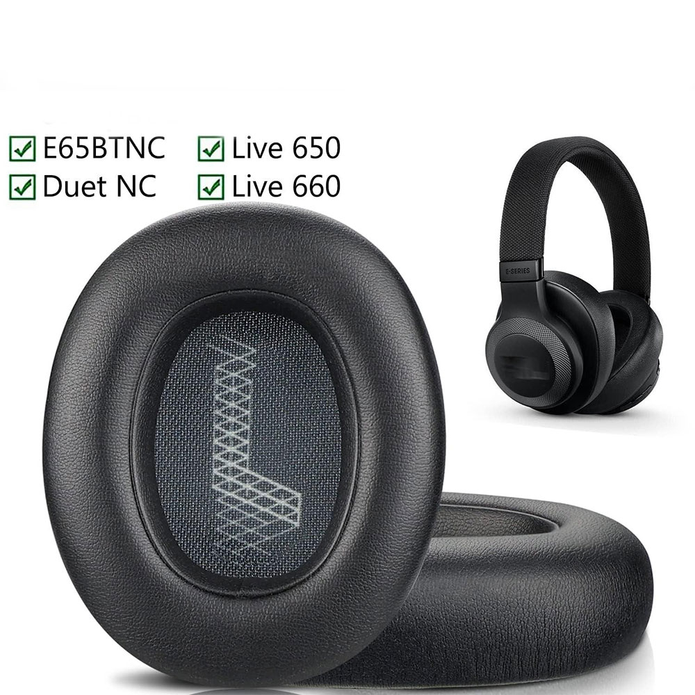(2er Set) JBL Kopfhörer Kissen Ersatz Ohr Polster für E65 / Live 650 / Live 660 / Duet NC - Schwarz