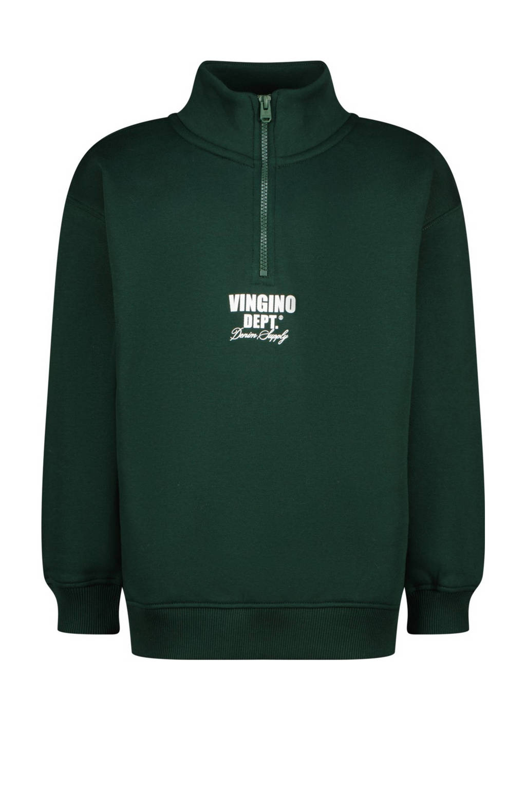 Vingino sweater Basic met printopdruk donkergroen