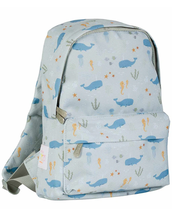 Kinderrucksack LITTLE BACKPACK – OCEAN (22x30x10) in hellblau