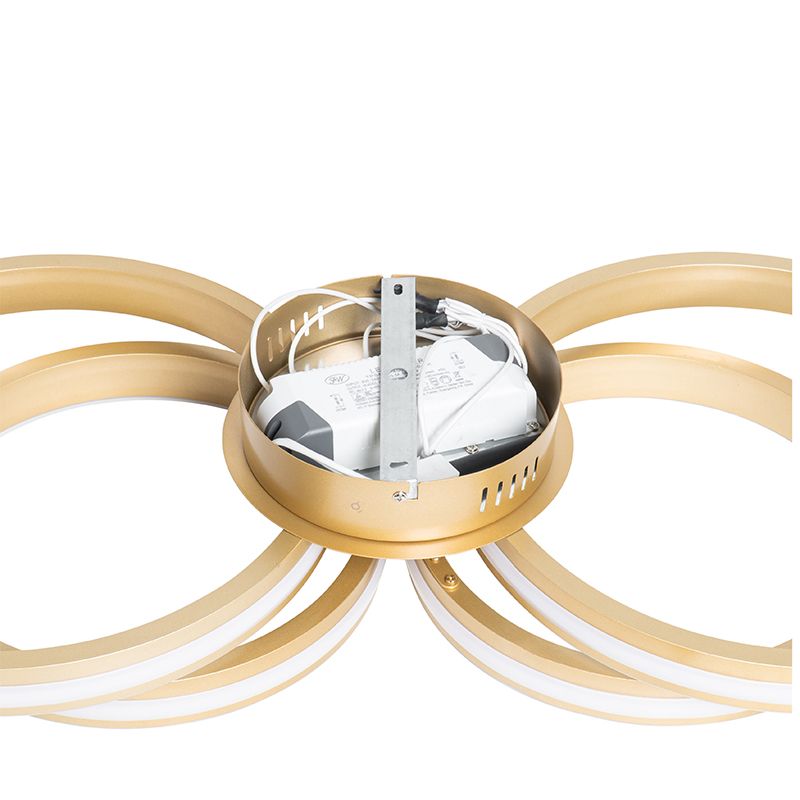 Plafondlamp messing incl. LED 3-staps dimbaar 4-lichts - Navara