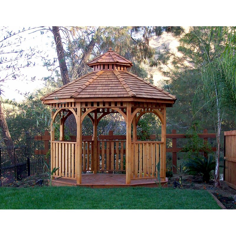 Gazebo de cedro para pátio Bayside, 3 m de largura x 3 m de profundidade