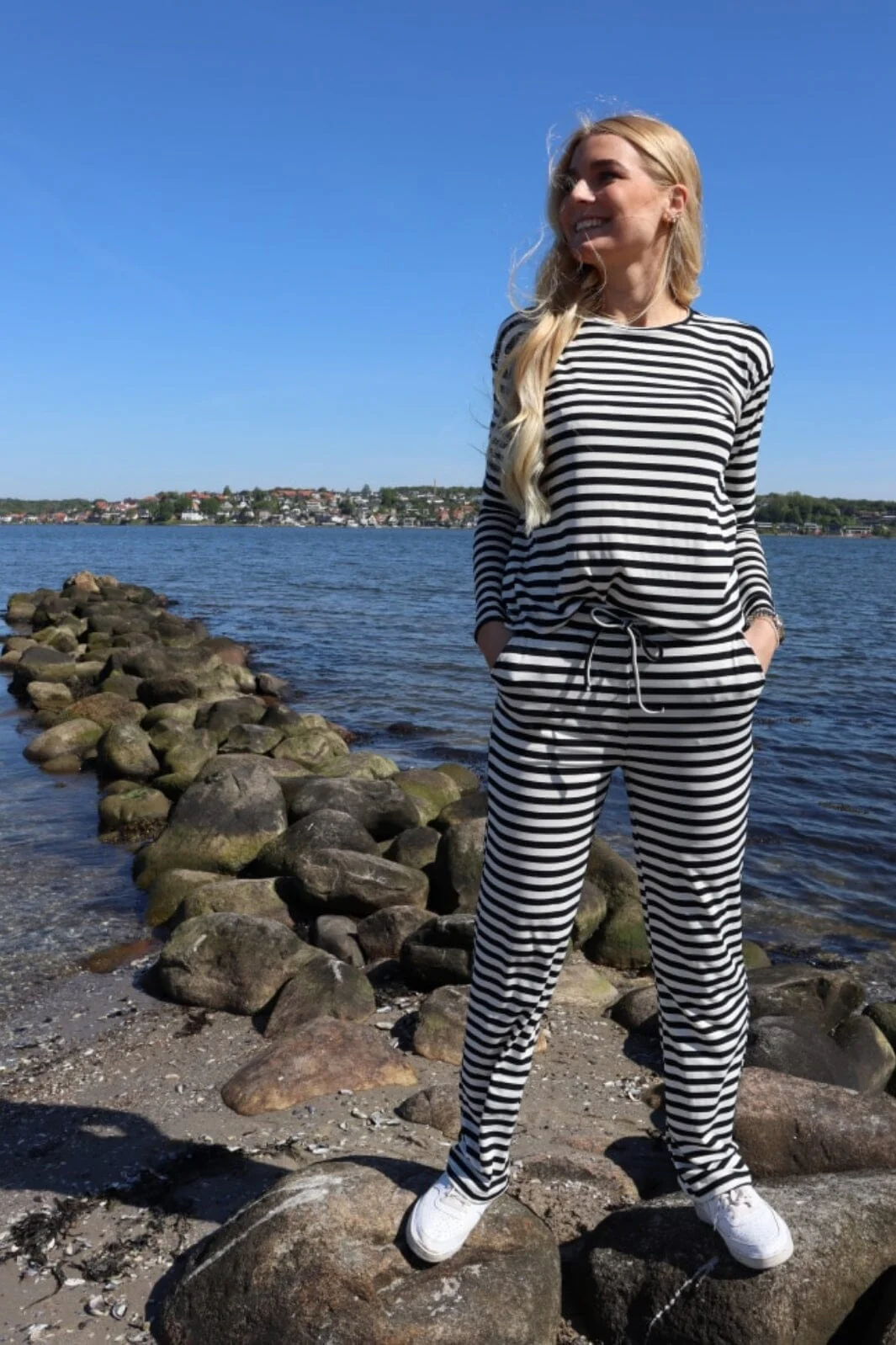 Liberte Natalia-Straight-Pants black creme stripe