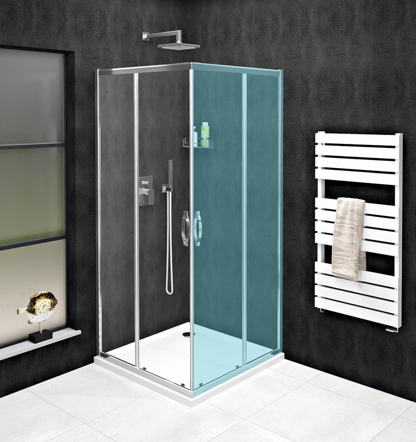 Gelco Sigma douche schuifdeur voor hoekinstap 90cm helder glas chroom