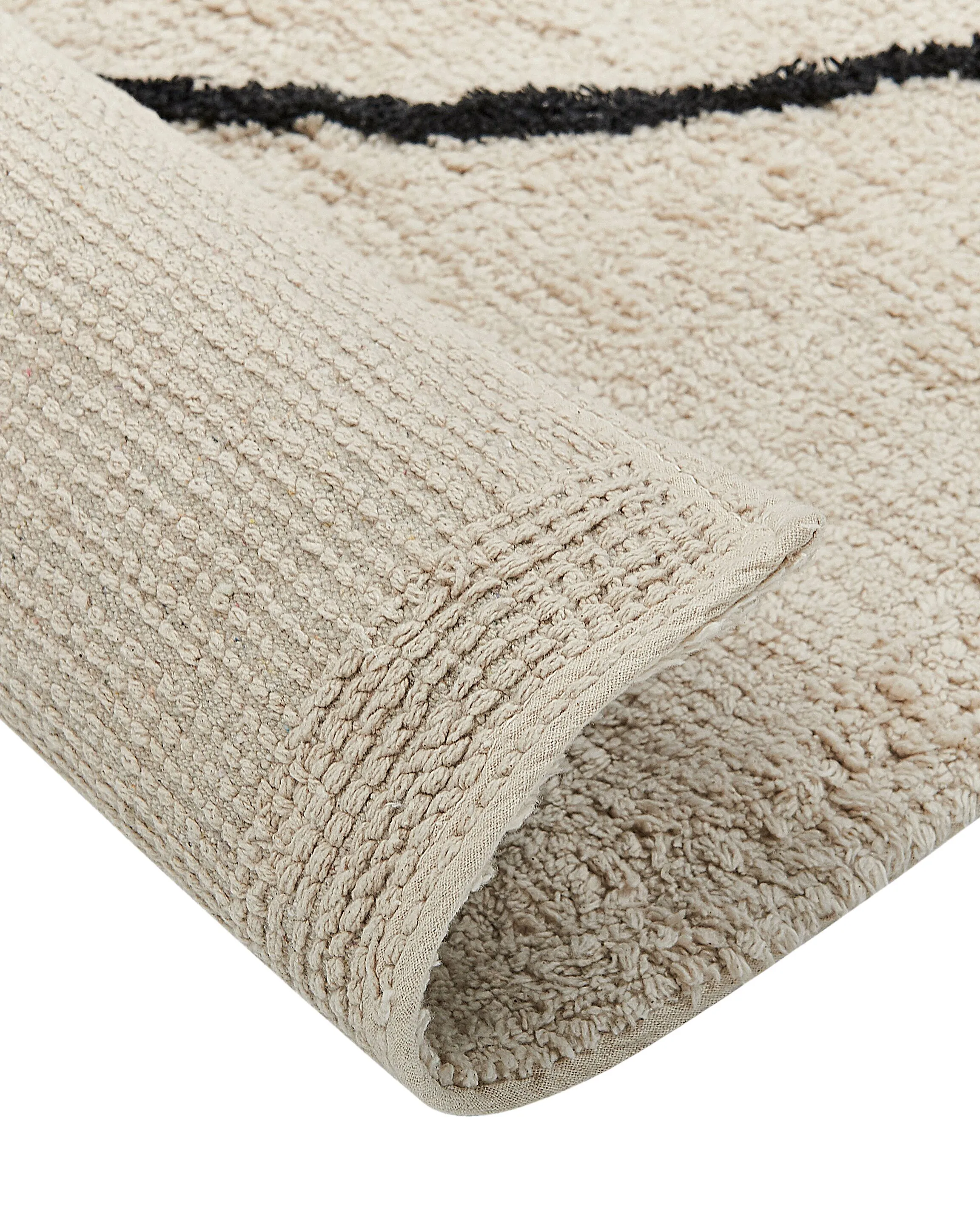 Vloerkleed BAYIR Beige 160 x 230 cm Katoen
