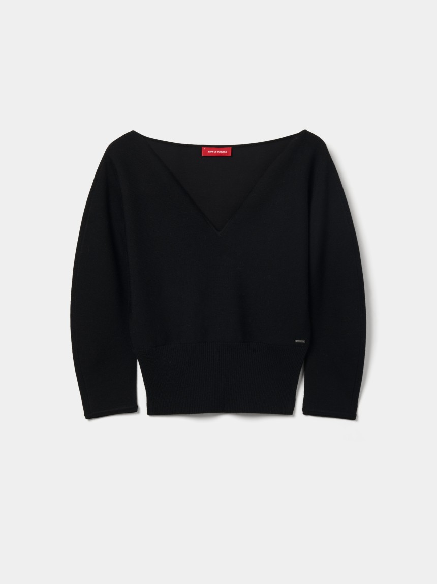 Camisola de malha com mistura de lã