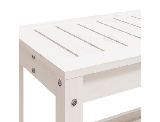VIDAXL - Banc de jardin blanc 108x35x45 cm bois massif de pin