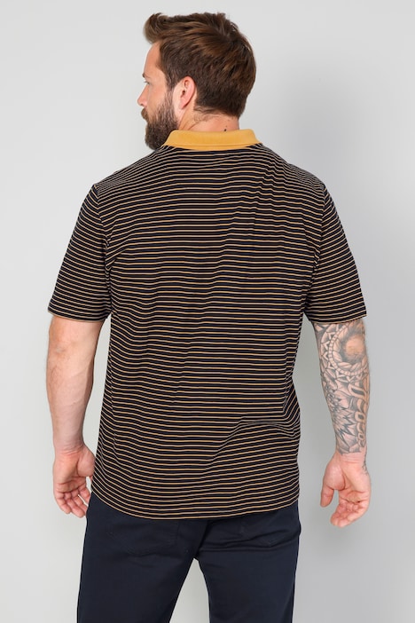 Boston Park Poloshirt, Halbarm, Ringel-Piqué, bis 72/74