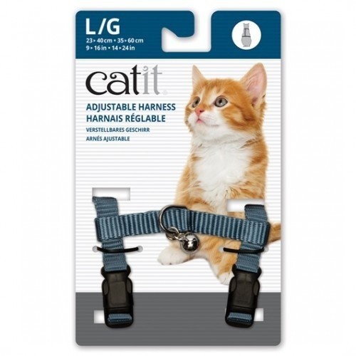 Coleira de nylon ajustável para gatos, azul