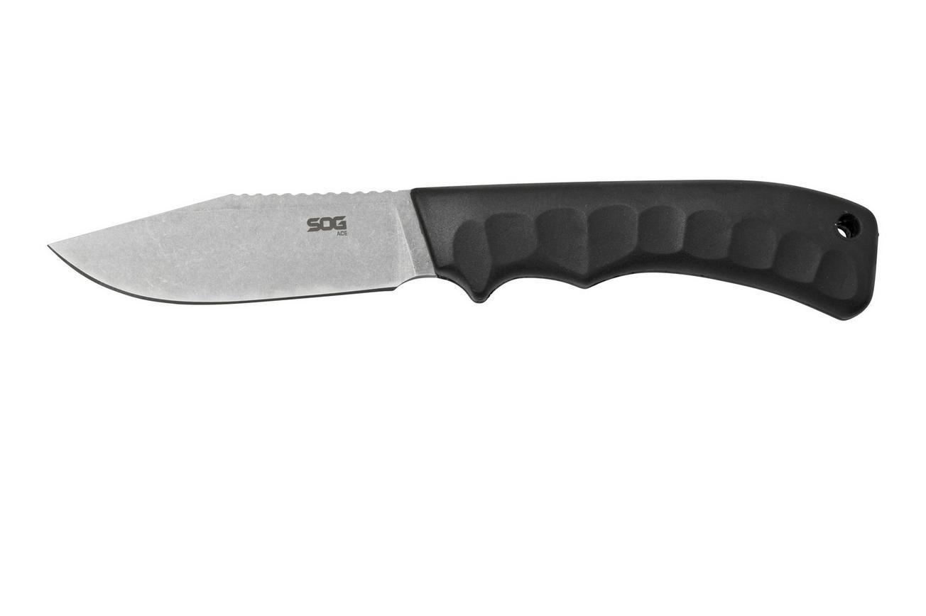 SOG Ace Stonewashed, Black Sheath ACE1001-CP vaststaand mes