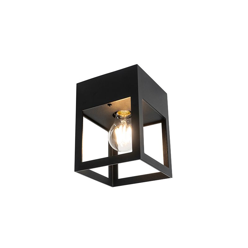 Moderne plafondlamp zwart kubus - Cela