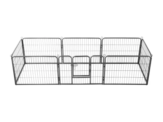 Parc pour chiens 8 noire 80 x 80 x 60 cm 02_0000566