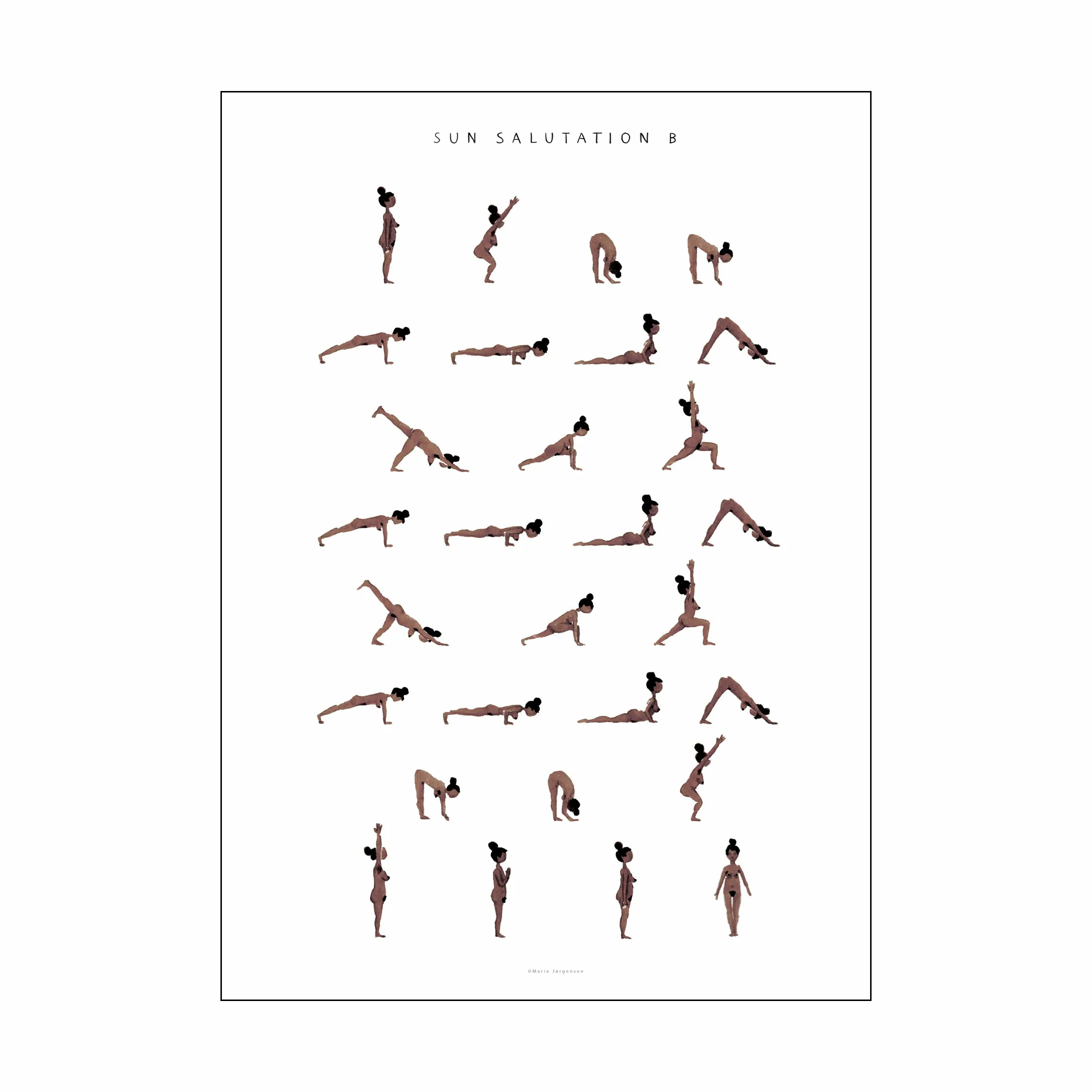 Poster&Frame plakat - Sun salutation a woman