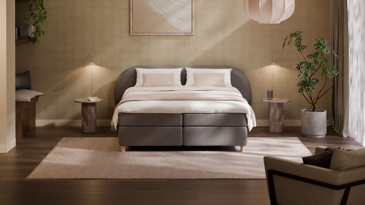 Boxspring Flow - Wool look dark grey