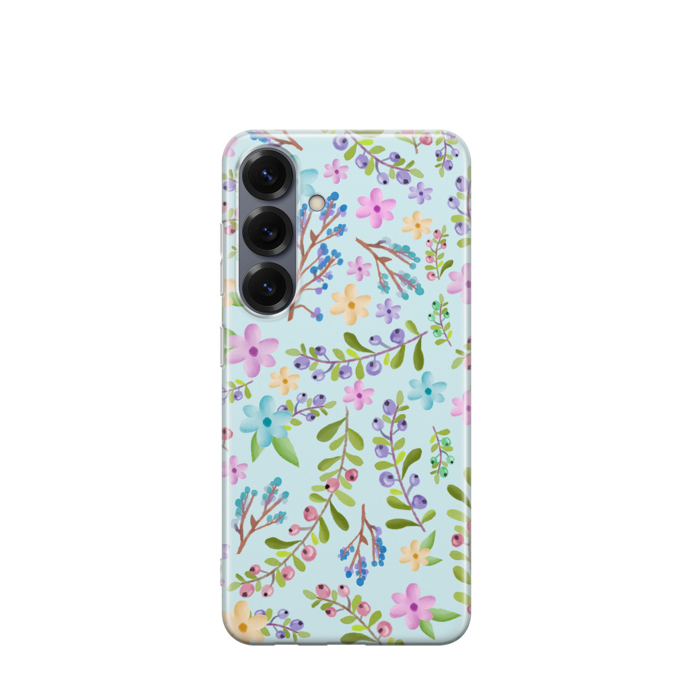 Samsung Galaxy S25 Gummi Hülle Beerenblüte - Versch. Farben