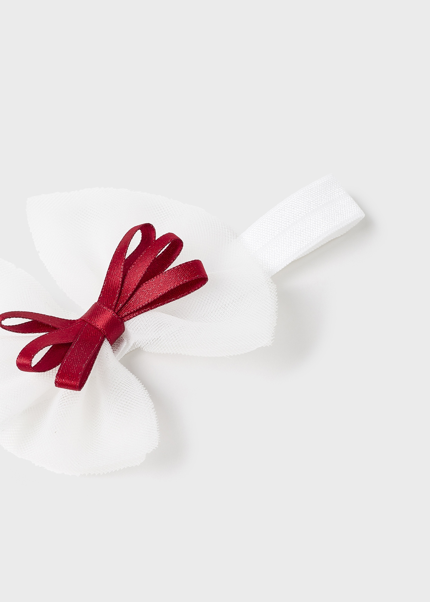 Faixa de cabelo elástica com laço de tule para bebê