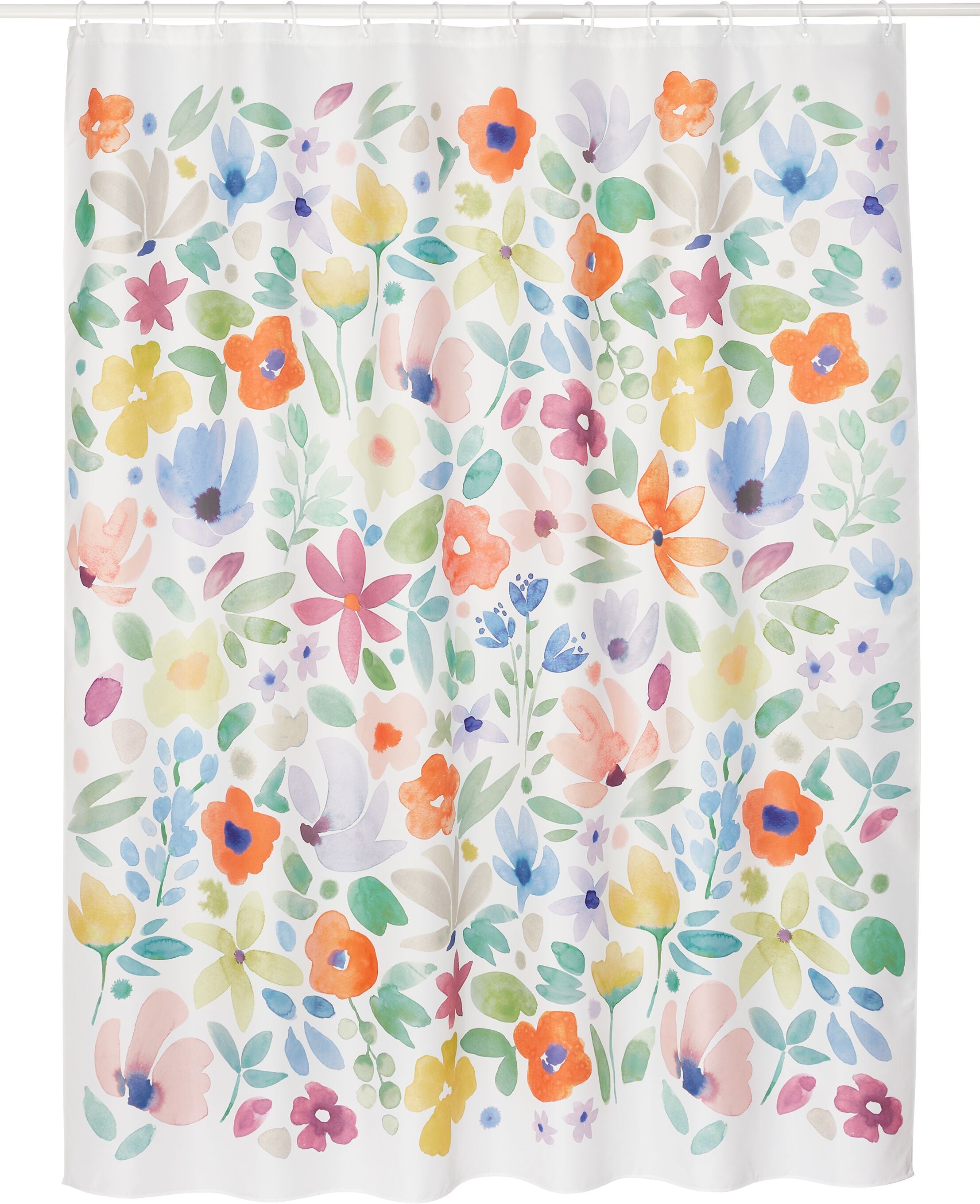 FLORES Duschvorhang - Weiss / B: 180.0 cm x H: 200.0 cm