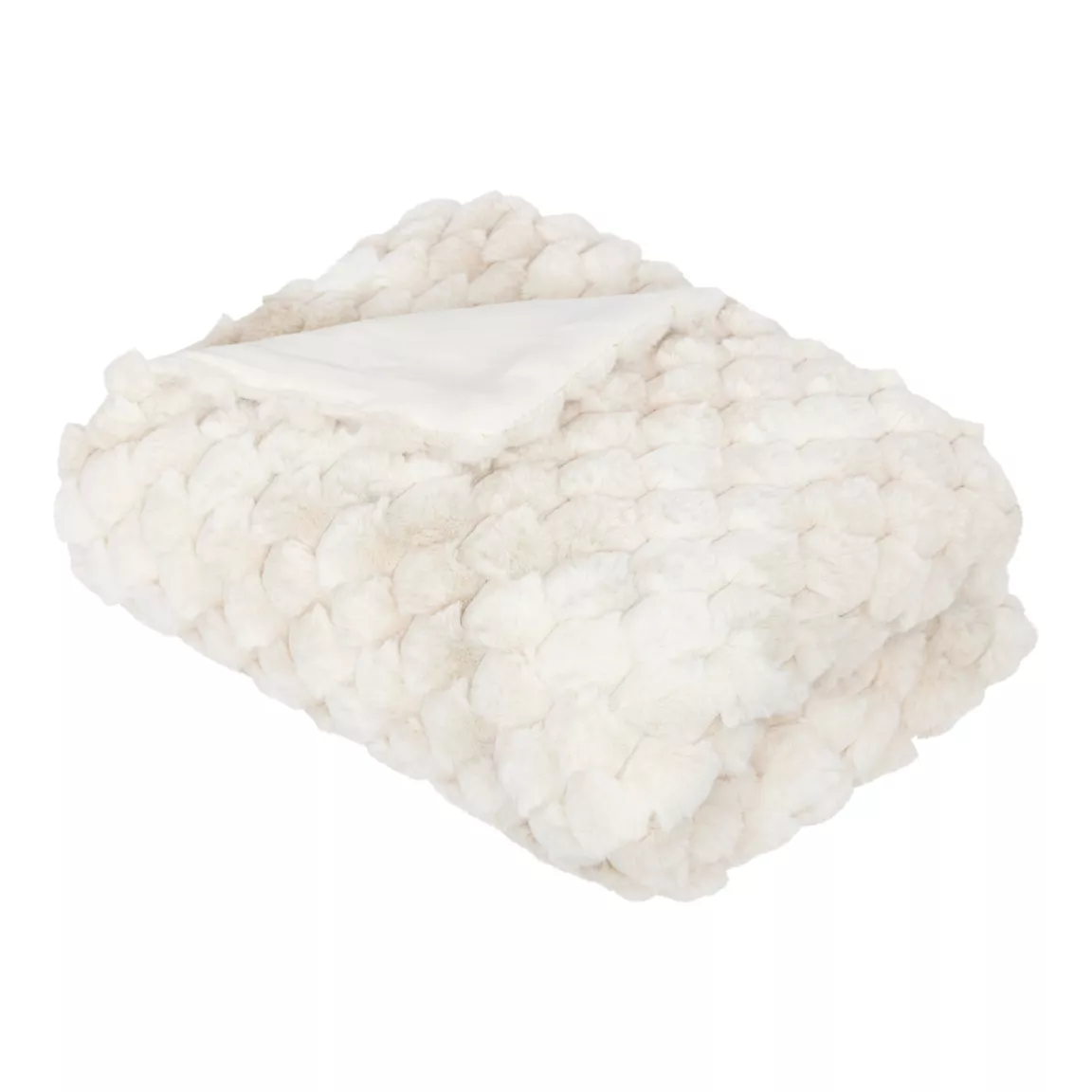 Plaid fausse fourrure (120 x 160 cm) Adriel Beige