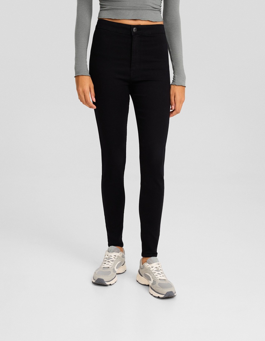 Calças legging jeans de cintura super alta