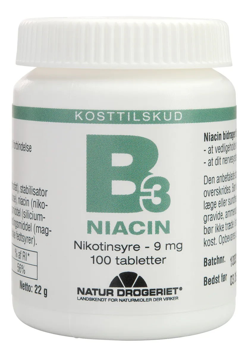 Natur-Drogeriet B3 Niacin 9 mg - 100 tabl.