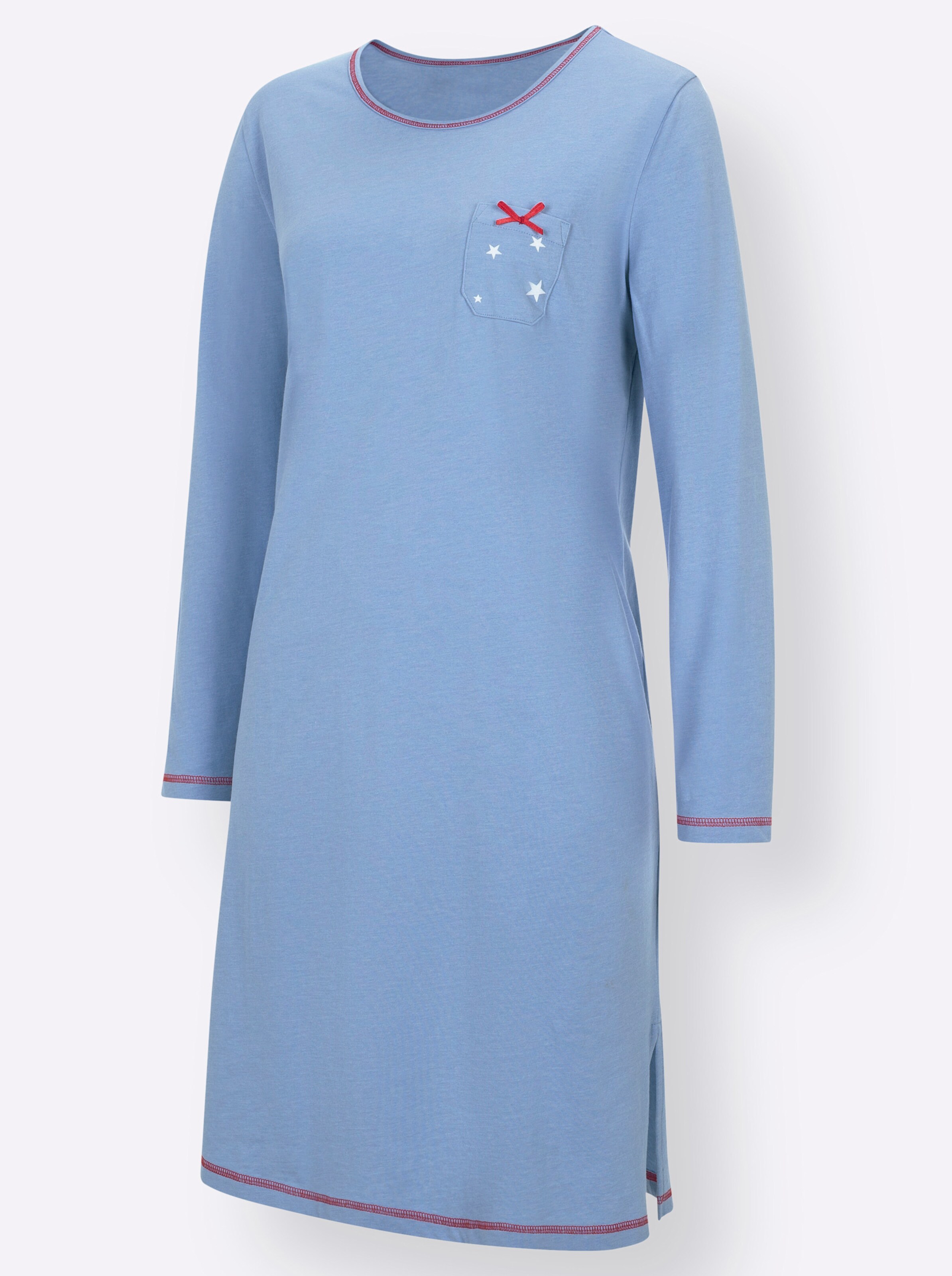 wäschepur Sleepshirts in blau-bedruckt + blau