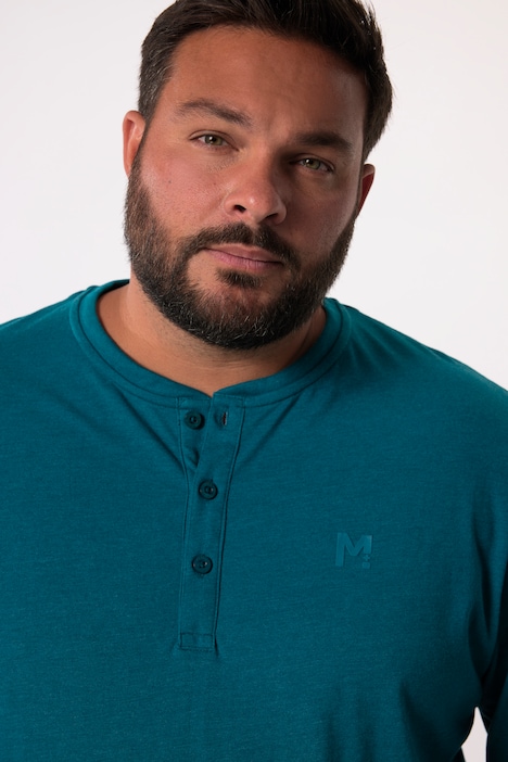 Men+ Henley, Basic, Langarm, Rundhals, bis 8 XL