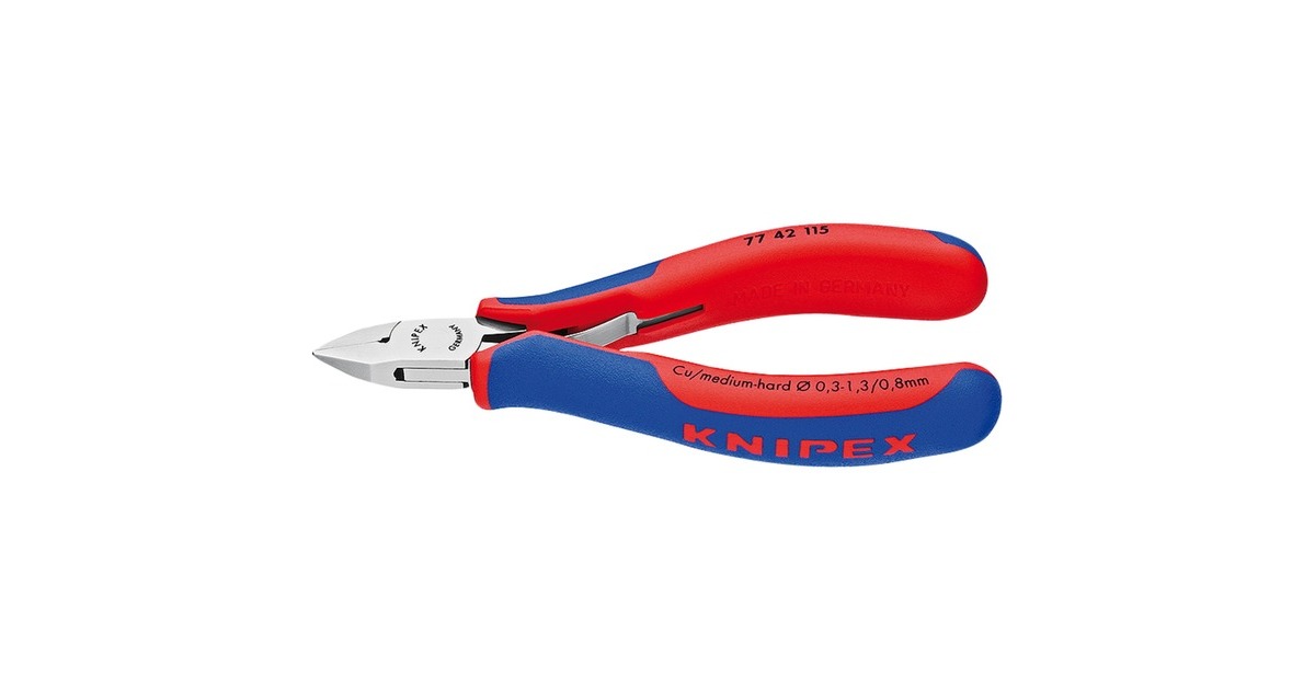 KNIPEXElectronica-Zijkniptang 7742115  elektronica-tang  (Rood/blauw)