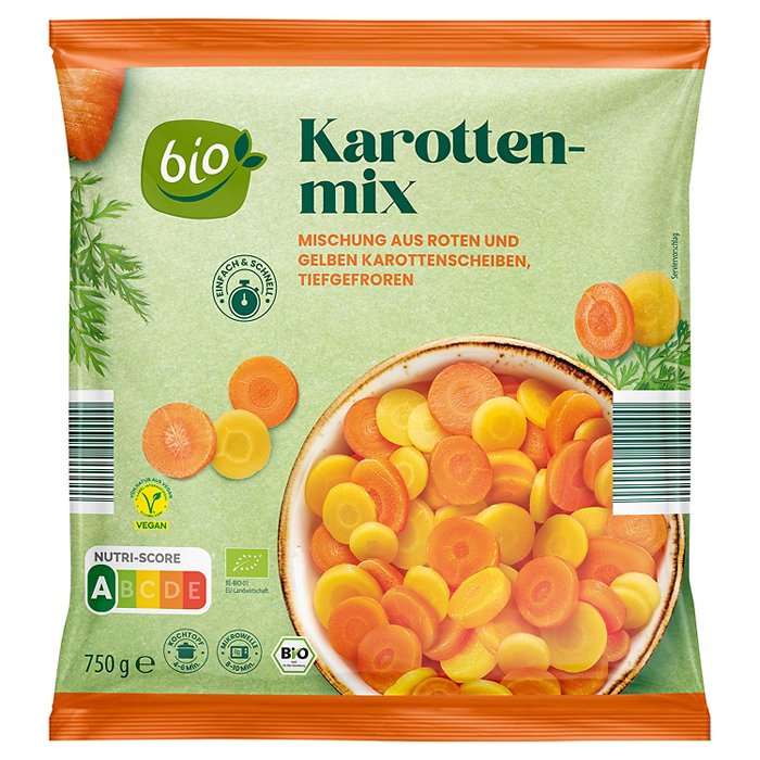 BIO Bio-Gemüsesortiment 750 g, Karottenmix