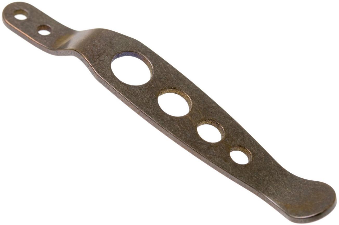 Rick Hinderer Knives Holey Pocket Clip, titanium bronze