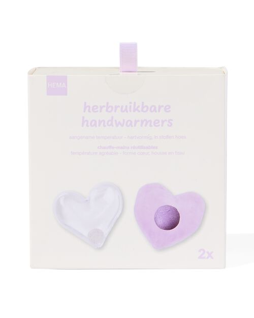 chauffe-mains réutilisables cœur - 2 pièces