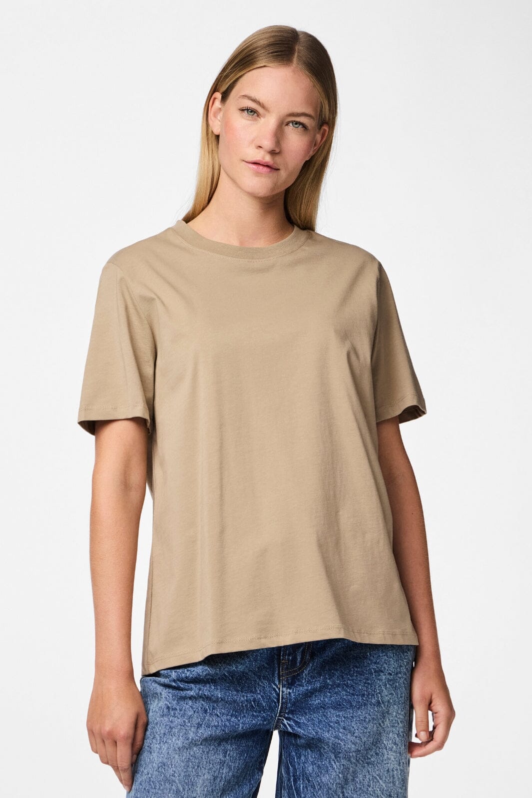 Pieces Pcria Ss Solid Tee 4280158 silver mink