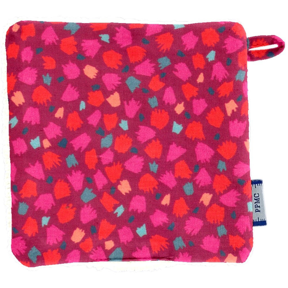Carré Démaquillant Lavable Pompons Cerise
