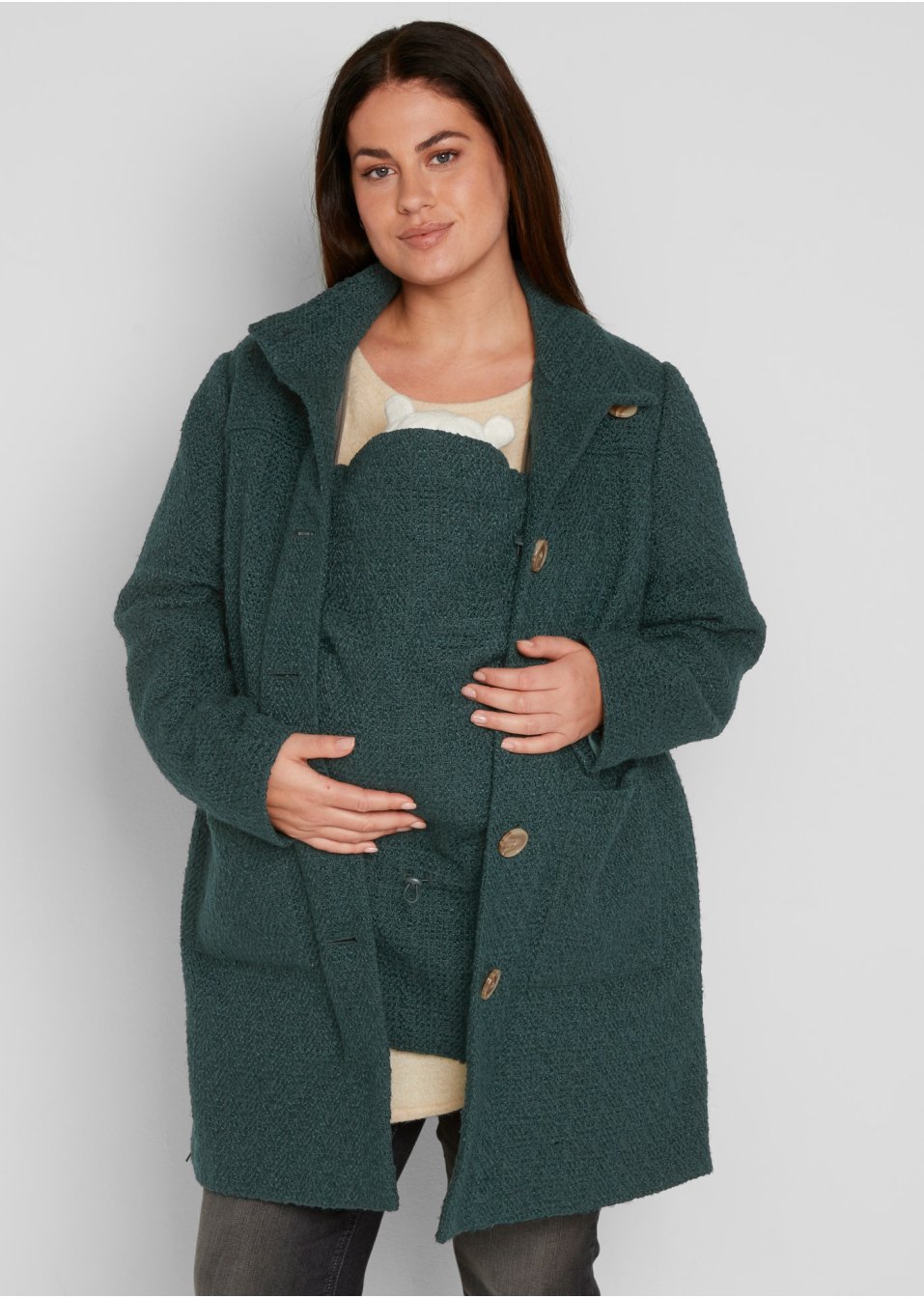 Manteau en bouclé de grossesse et de portage