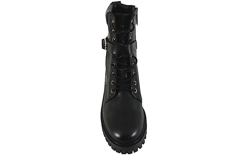 TOMMY HILFIGER BUCKLE LACE UP BOOT STØVLE
