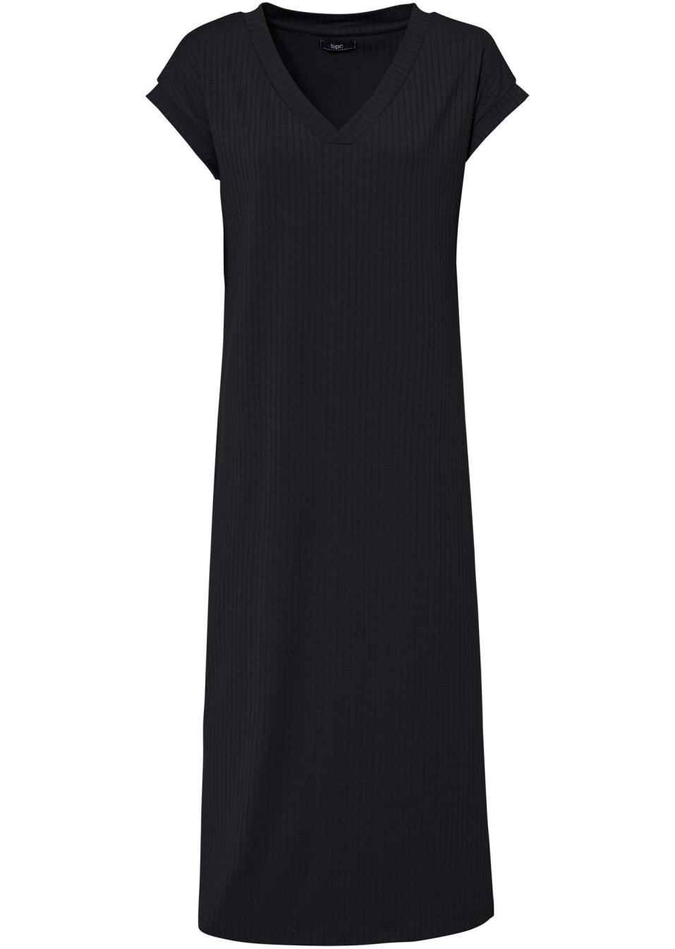 Robe midi en jersey côtelé