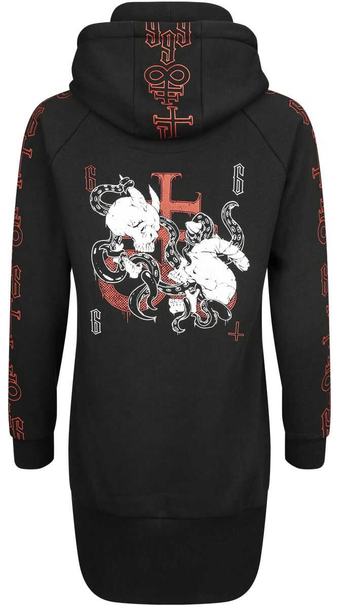 Robe à capuche avec crânes | Black Blood by Gothicana Robe courte