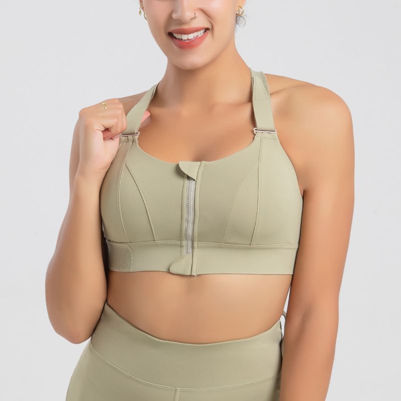 Orfayus - Halter sportbeha met ritsdetail