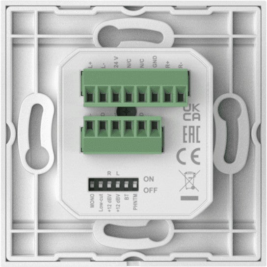 Audac WP225/W wandpaneel Mic/Line & Bluetooth voor Audac-hardware