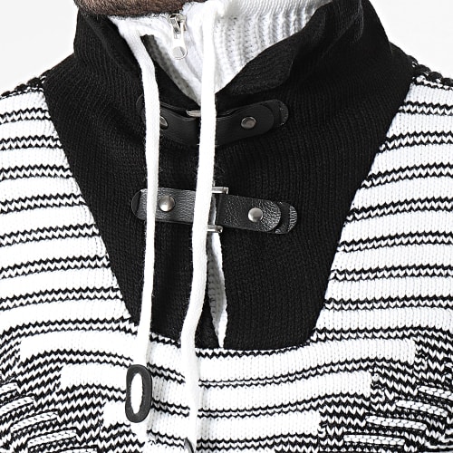 Pull Col Amplified Noir Blanc