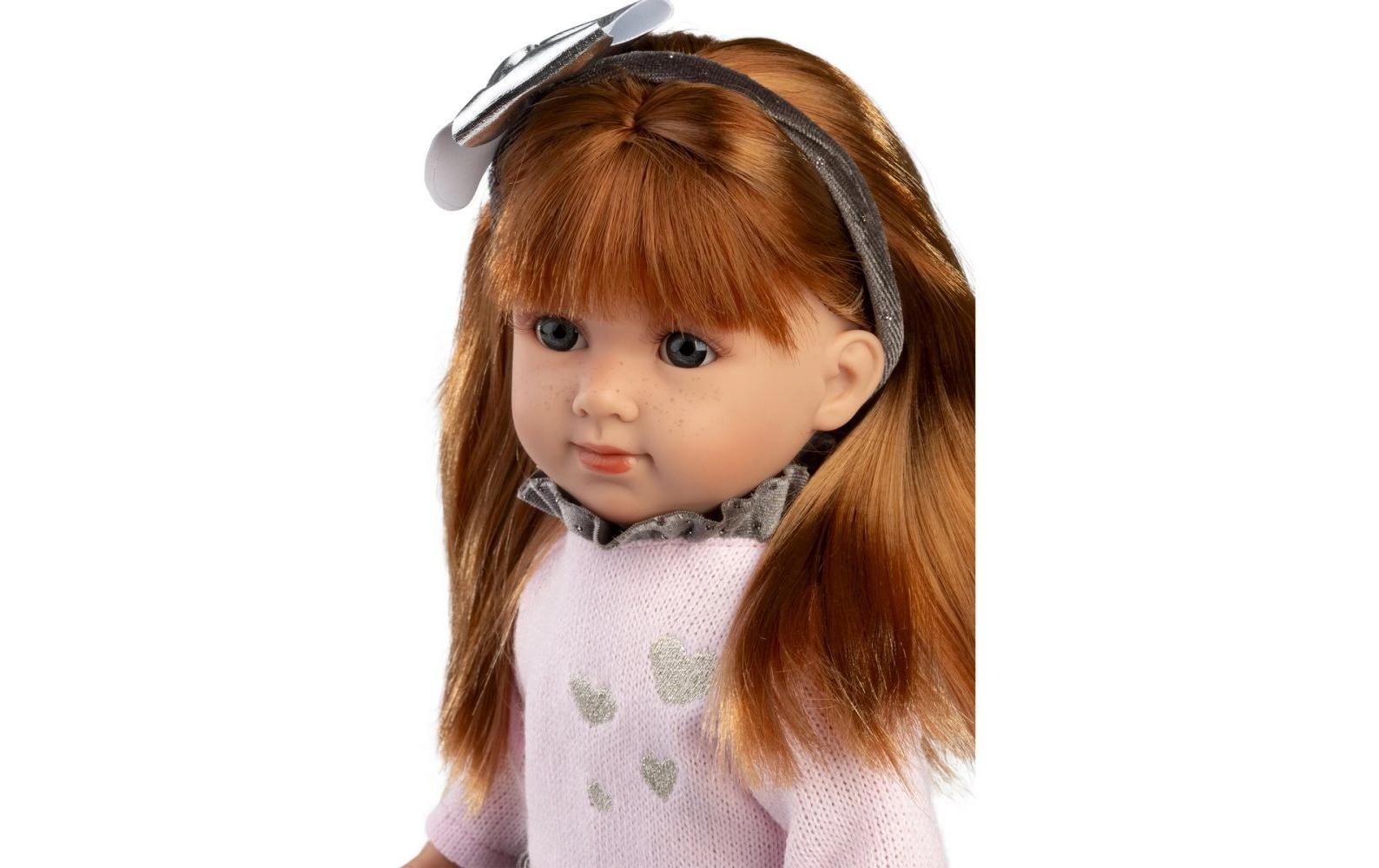 Puppe Nicole rothaarig mit Rock 35 cmGrosse Anziehpuppe im trendigen Outfit